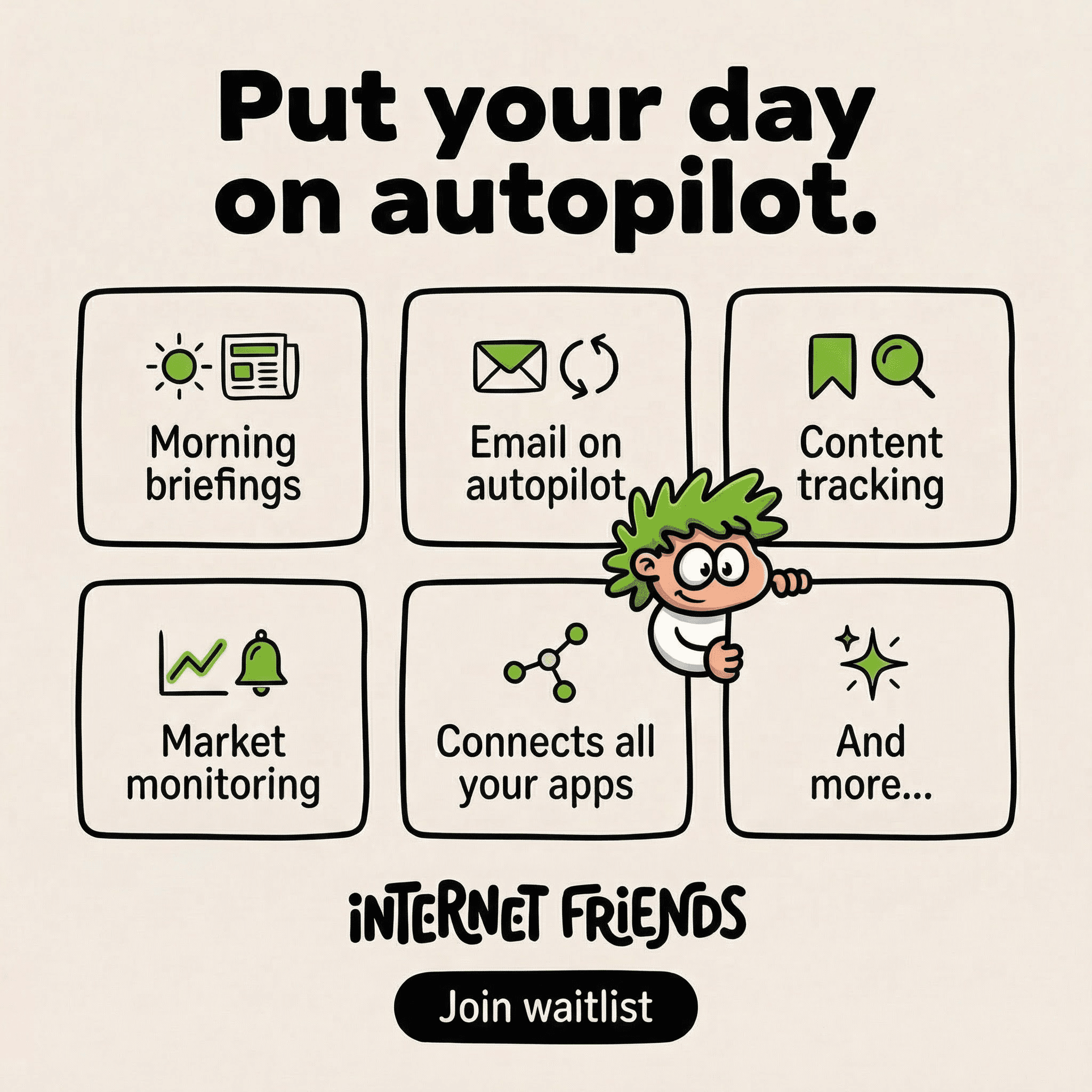 Internet Friends autopilot features ad